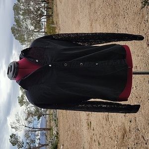 Vintage 1980's Sas'sa Western Rodeo Cotton Shirt W Lacey Arms  sz M medium